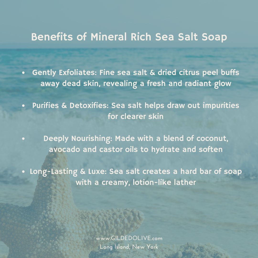 Benefits of Sea Salt Soap information graphic