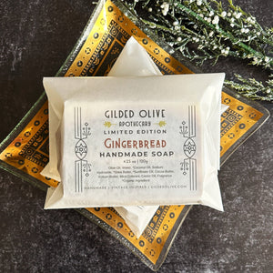 Gingerbread Soap, packaged on a vintage soap dish