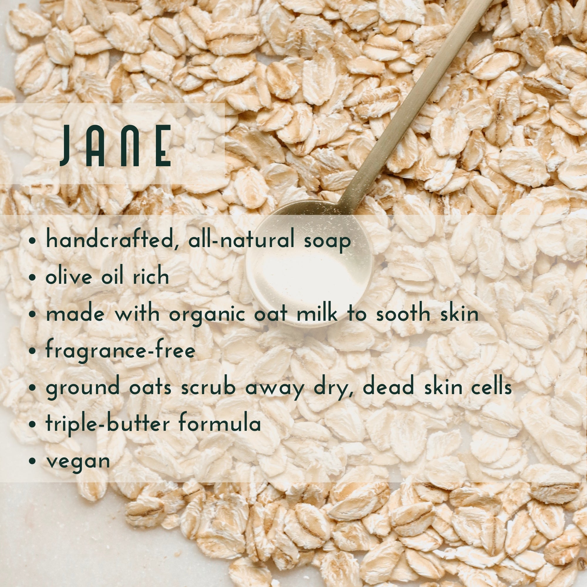 Jane Fragrance Free Oatmeal Soap Benefits  Graphic